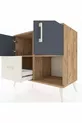 Commode Hyperion avec 2 étagères, 1 tiroir et 2 portes, Pin-Anthracite/Pierre de lune