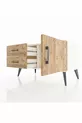 Commode Hyperion à une étagère, 2 tiroirs, 1 porte, Pierre de Lune-Pin