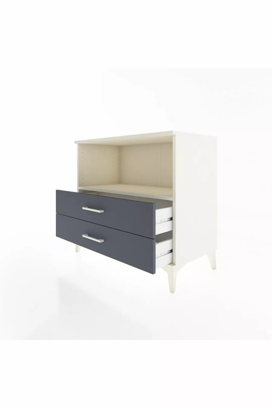 Commode Hyperion à une étagère et 2 tiroirs Pierre de lune-Anthracite