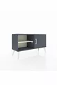 Commode Arges avec 2 étagères et une porte Anthracite-Anthracite/Marbre