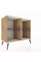 Commode Hyperion 2 étagères Pin-Pierre d'Agate/Anthracite