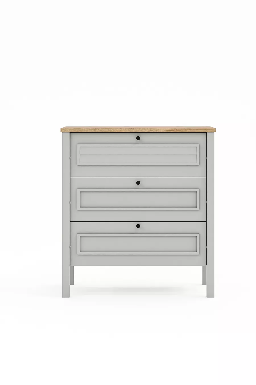 Commode Taiga 3 tiroirs, linge de lit Chambre à coucher Chambre de bébé Gris