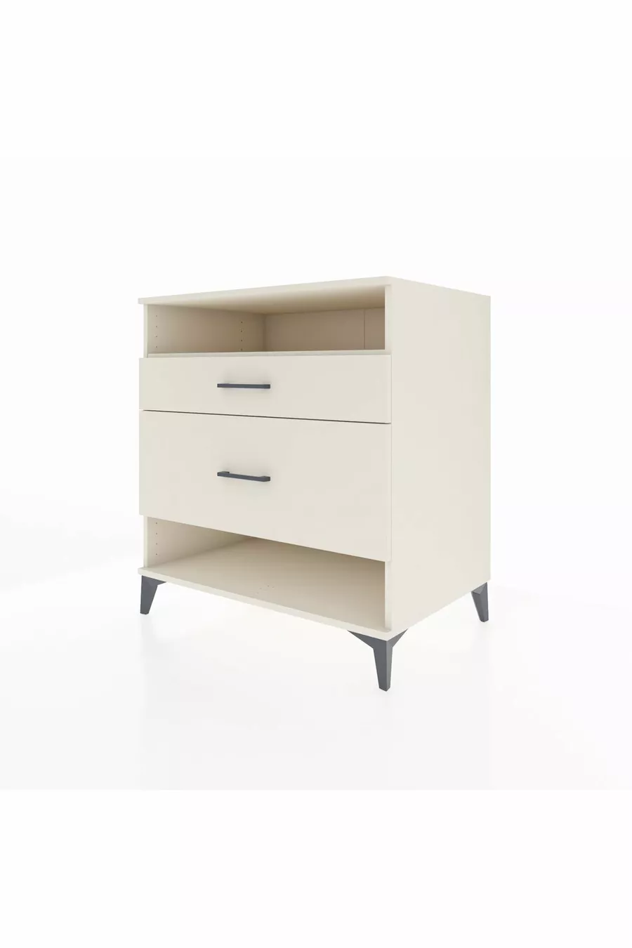 Commode Kronos à une étagère et 2 tiroirs Pierre de lune-Pierre de lune