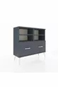 Commode Arges 4 étagères 2 tiroirs Anthracite-Anthracite