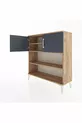 Commode Arges 3 étagères 2 portes Pin-Anthracite