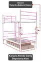Lit superposé Trend compatible matelas Rose clair Métal démontable
