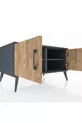 Commode Kronos 2 étagères 2 portes Anthracite-Pin/Anthracite