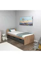 Chambre Jeune Akser Ensemble 4 pièces – Pin Atlantique Anthracite (Bureau, Lit, Armoire, Étagère Murale)