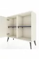 Commode Arges à 2 étagères avec une porte, couleur Pierre de lune/Anthracite