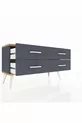 Commode Arges 4 étagères Anthracite-Sapin/Anthracite