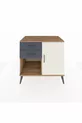 Commode Kronos à une étagère, 2 tiroirs et une porte, pin-gris anthracite