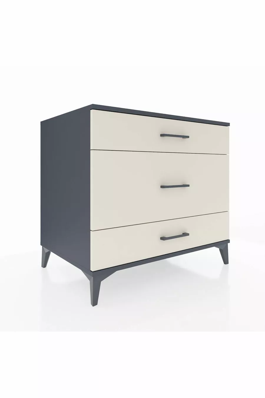 Commode Kronos 3 tiroirs Anthracite-Pierre de lune