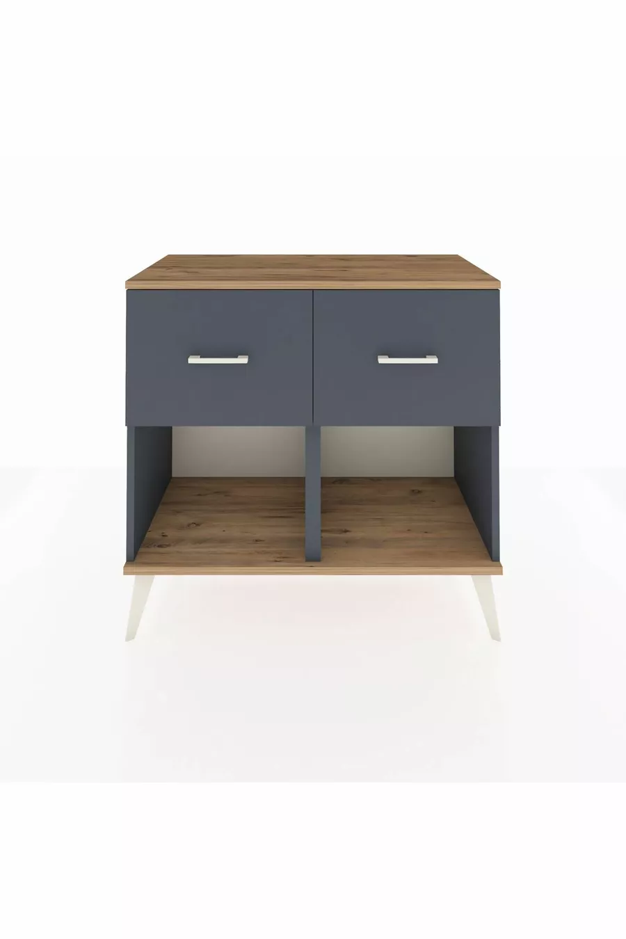 Commode Hyperion 2 tiroirs Anthracite-Sapin/Anthracite