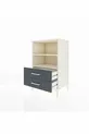 Commode Hyperion 2 étagères 2 tiroirs Aigue-marine-Anthracite