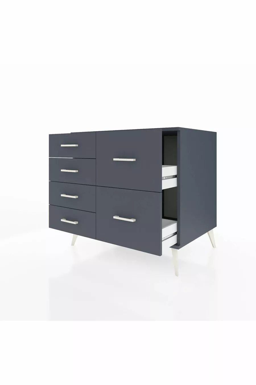Commode Kronos 6 tiroirs Anthracite-Anthracite
