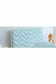 Housse de tête de lit de base Chambre d'adolescent Fond bleu Zigzags blancs