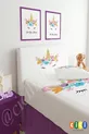 Housse de tête de lit Licorne avec couronne de fleurs
