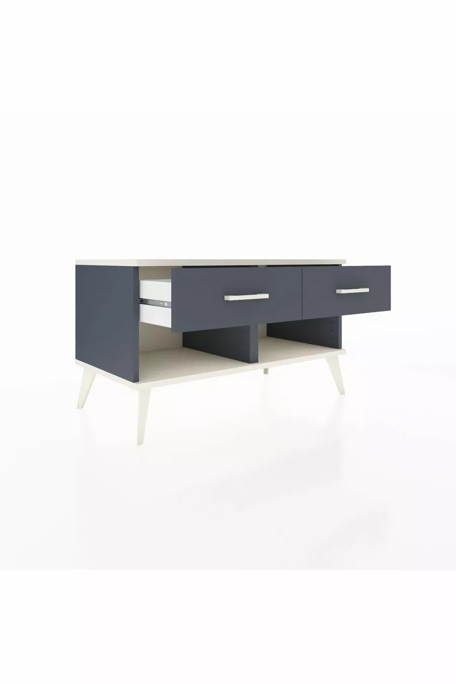Commode Hyperion 2 tiroirs Anthracite-Pierre de Lune/Anthracite