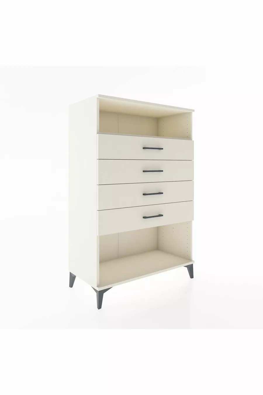Armoire Hyperion à une étagère et quatre tiroirs, couleur Pierre de Lune