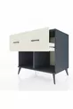 Commode Kronos 2 tiroirs Anthracite-Sapin/Pierre de lune