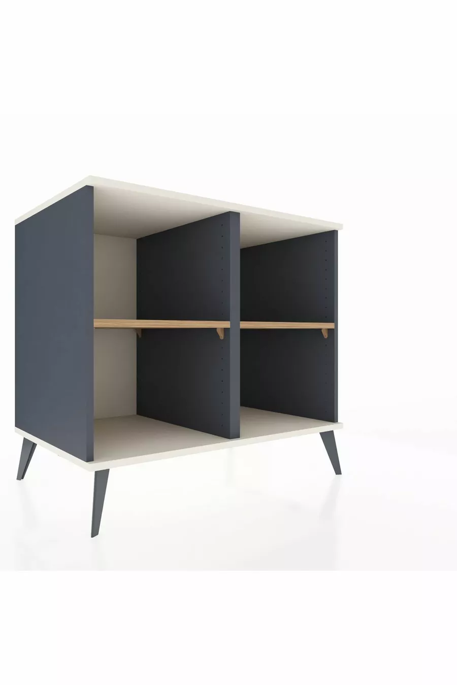 Commode Kronos 2 étagères Anthracite-Pierre de lune/Sapin
