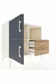 Commode Hyperion 2 étagères 2 tiroirs 2 portes Pierre de lune-Anthracite/Pin