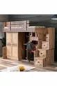 Lits superposés, lit superposé naturel, armoire, bureau