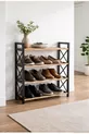 MEUBLE À CHAUSSURES DÉCORATIF EN BOIS MASSIF AVEC 3 BARRES ET 4 ÉTAGES (PAS EN MDF, le MDF se casse facilement !!!)