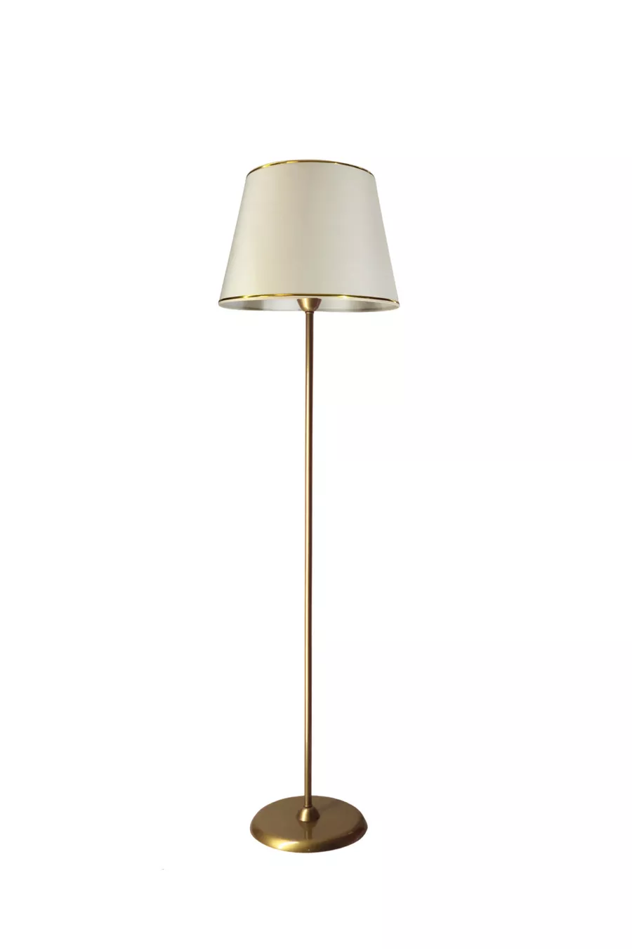 Lampadaire en métal à finition vieillie Rita - Bande crème et or