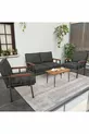 Série "Modern" Balcon, Jardin, Café - Ensemble Canapé en Métal 2 1 1 avec Table Cadeau - Anthracite