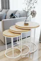 Table d'appoint triple de luxe C Zigon blanc Rivoli
