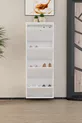 Meuble à chaussures métallique blanc à 4 portes verrouillables