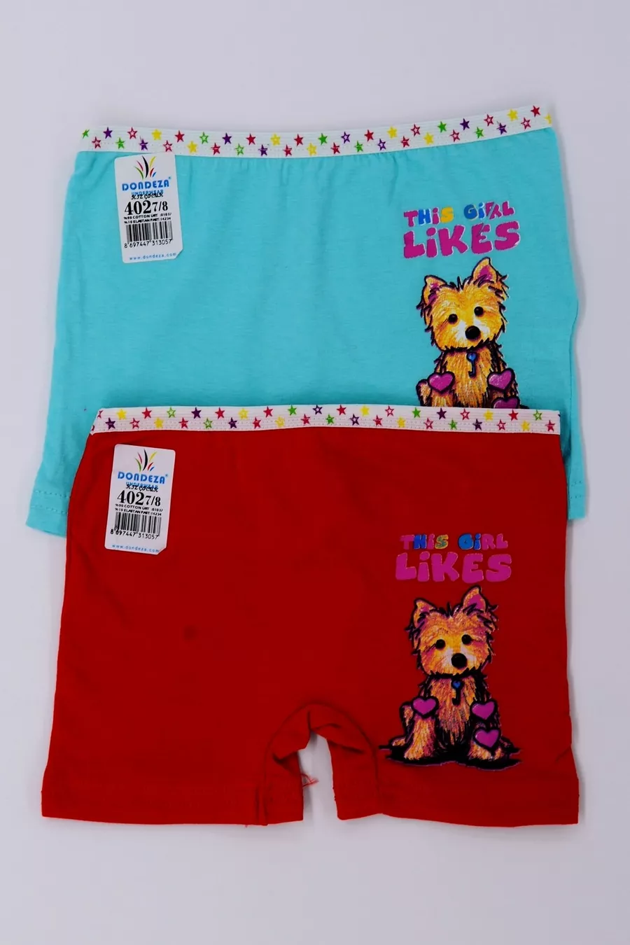 Boxer double en lycra avec imprimé pour fille