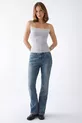 Jean flare taille basse à rayures bleues et fumées Morgan