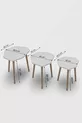 Table gigogne 3 pièces Trio Table d'appoint en bois Table basse Travertin