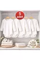 Lot de 5 Bodies Bébé à Manches Longues 0-5 Ans % Coton Body Bébé en Coton Unisexe Fille Garçon