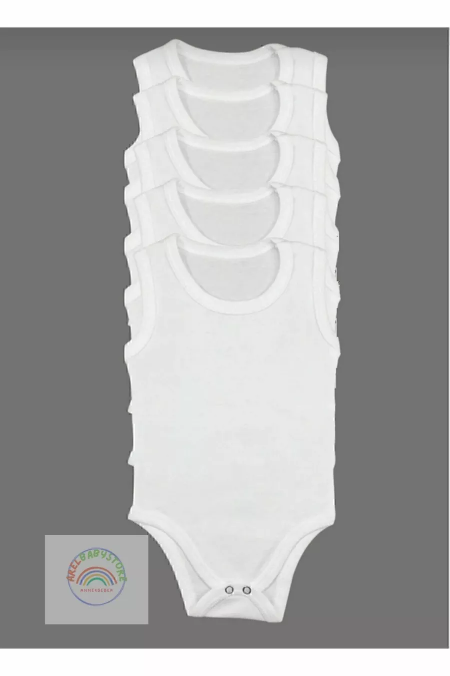 Ensemble de 5 Bodys Bébé Basique en Jersey à Col Rond