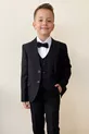 Costume pour garçon avec veste, chemise, pantalon, nœud papillon et gilet