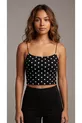 Top court bustier à fines bretelles pour femme