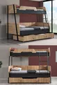 Lits superposés, Lits superposés larges Alba avec petit lit, cm - cm