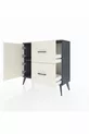 Commode Arges avec une étagère, 2 tiroirs et 2 portes, Anthracite-Pierre de lave
