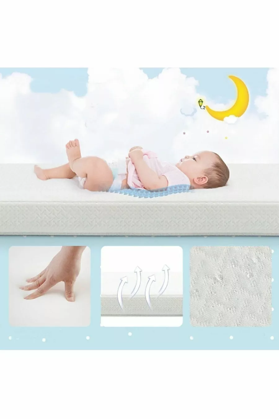 Matelas pour bébé en coton orthopédique Lit de parc Lit pour enfants Lit de parc pour jouer