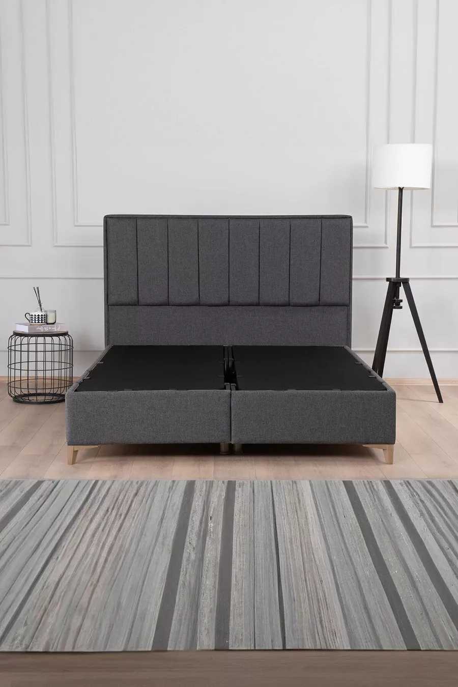 Ensemble Tête de Lit et Sommier Coffre Gold Therapy Anthracite (LIT NON INCLUS)