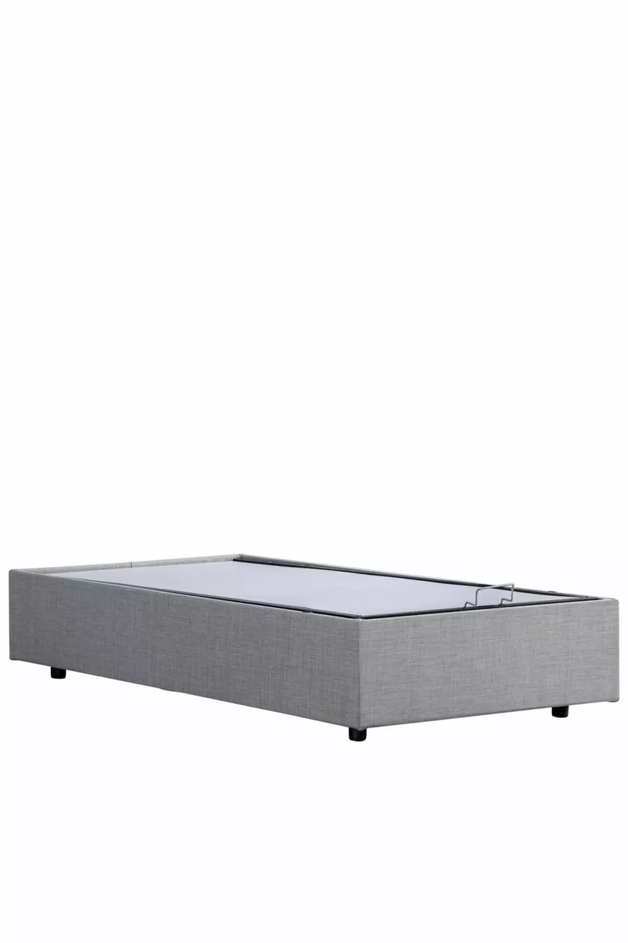 Riga Lit Simple en MDF, Gris Clair (Hors Tête de Lit et Matelas)
