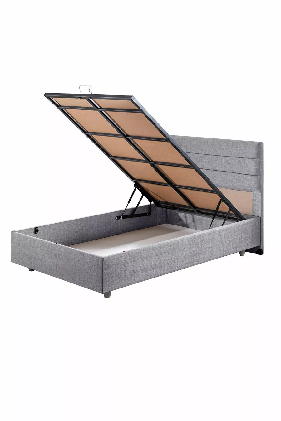 Sofia Ensemble Literie Comfort avec Cadre et Tête de Lit Simple Gris Clair