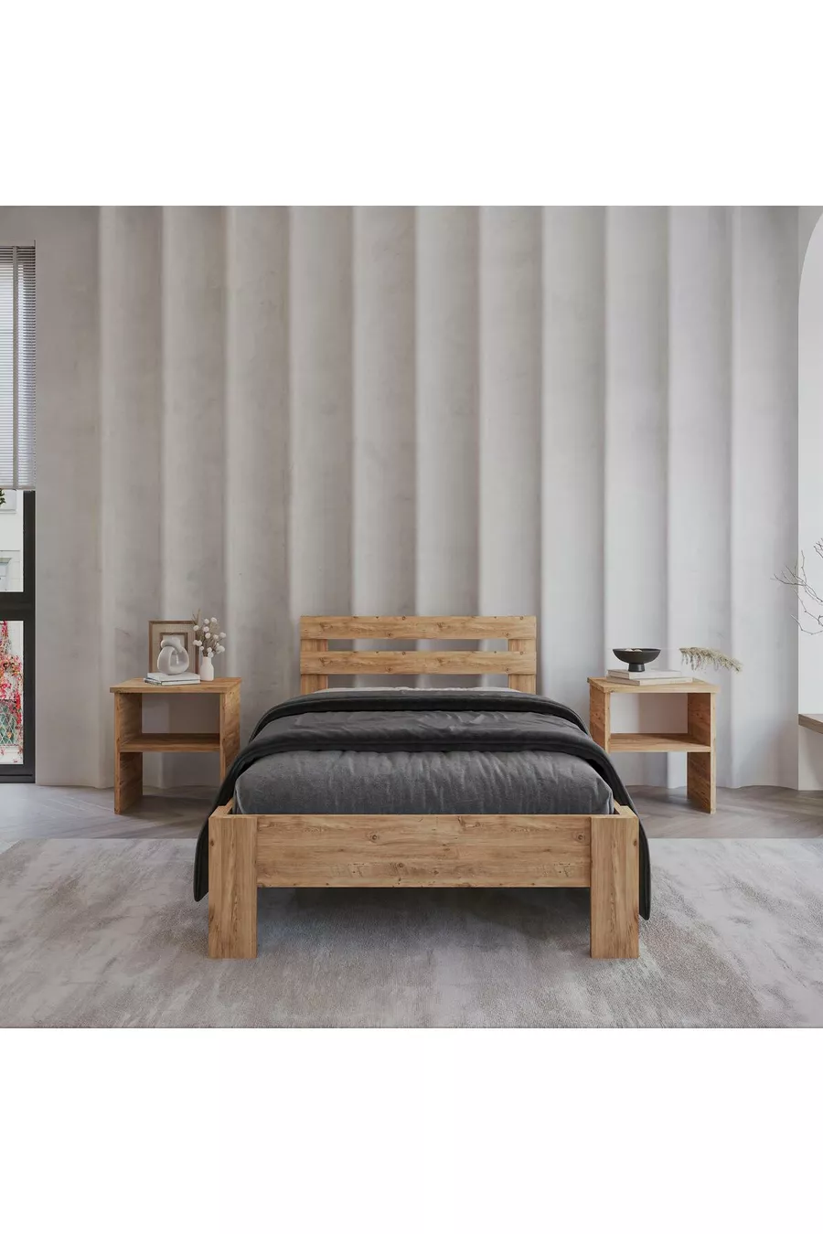 Lit Atlantik en MDF | Compatible avec lits simples et doubles, installation facile