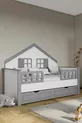 % Lit Montessori pour enfants en MDF avec tiroirs, gris