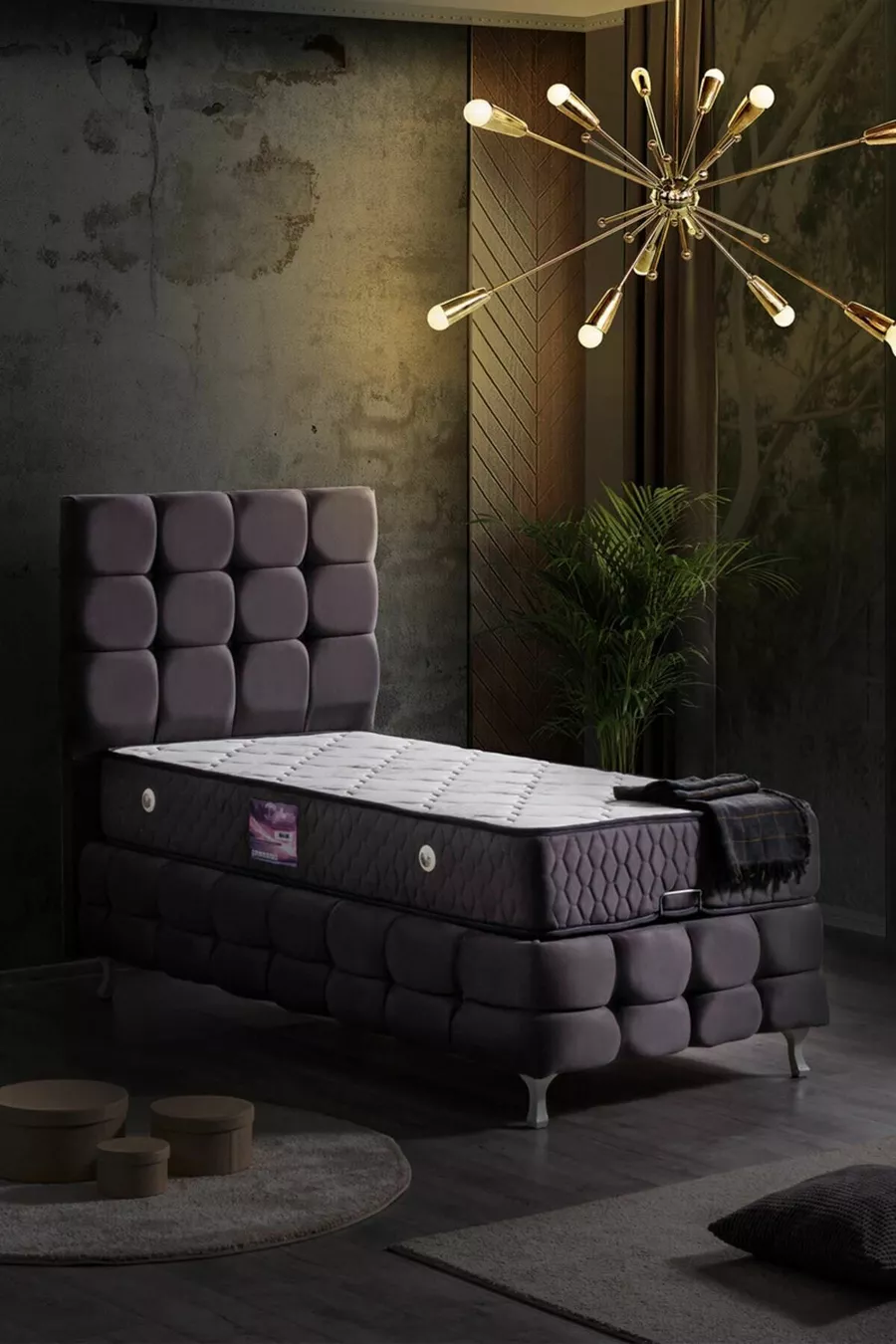 Ensemble Duke Lux Ikili, tête de lit pour lit simple