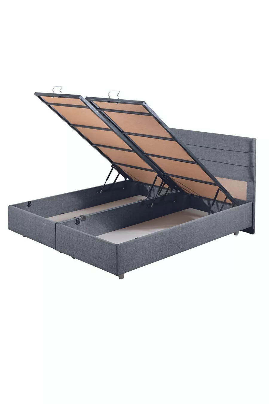 Sofia Ensemble Lit Double avec Sommier et Tête de Lit Gris