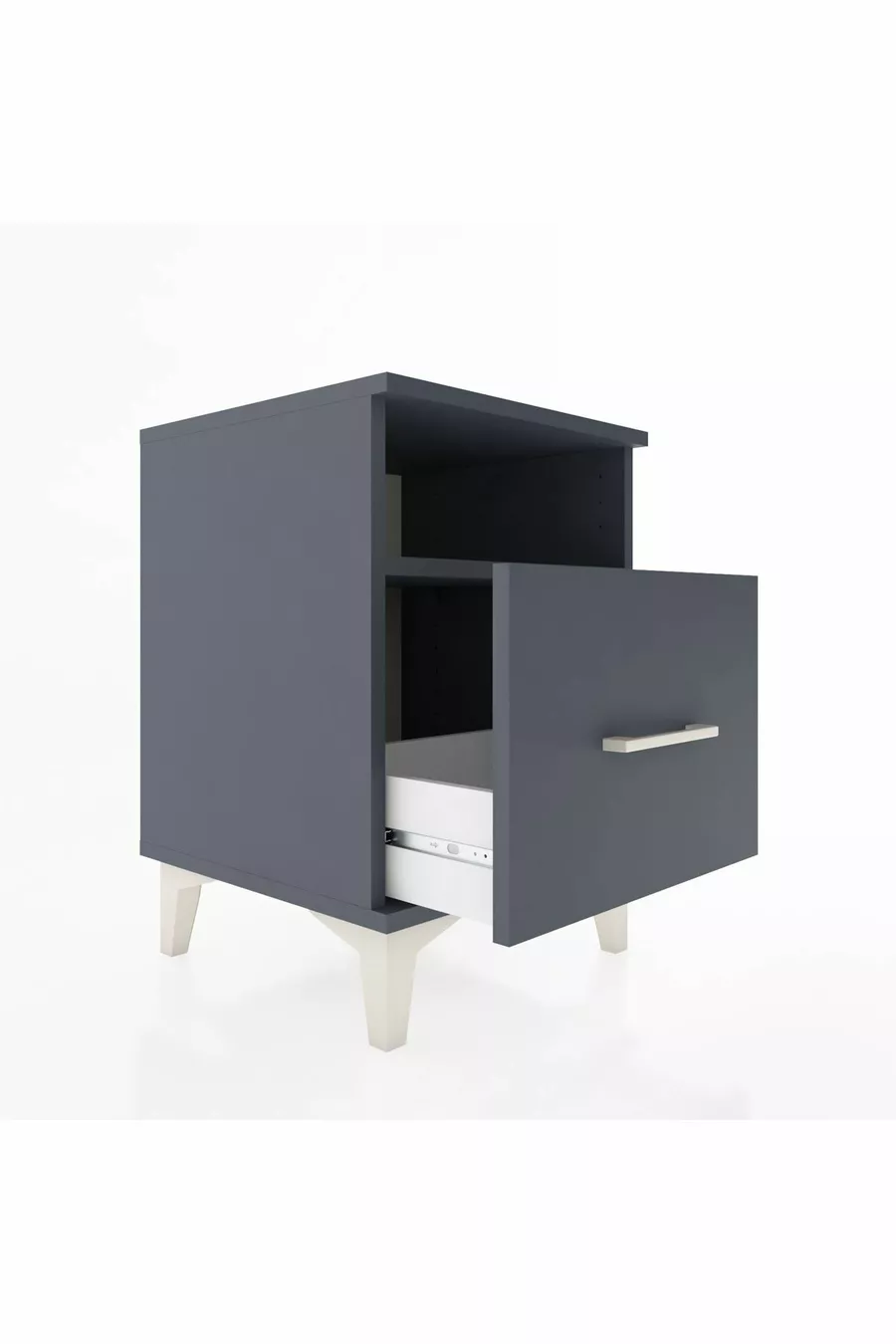 Commode Hyperion à une étagère et un tiroir Anthracite-Anthracite